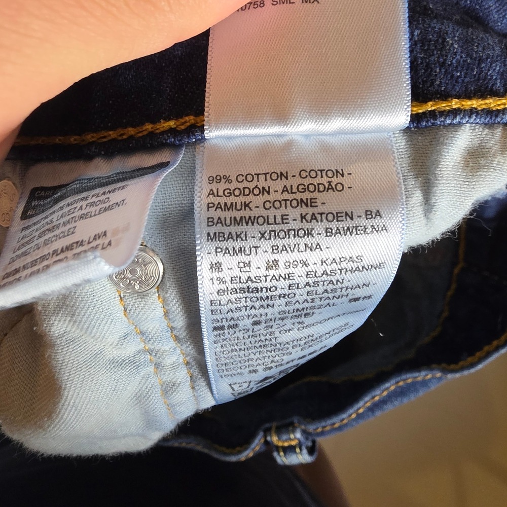 Levis 505 Jeans Mens 33x32 Regular Fit Dark Wash Blue Straight Leg Office - Picture 4 of 8